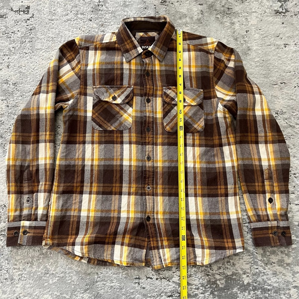 prAna Wedgemont Plaid Thick Heavy Twin Pocket Button Up Flannel Shirt Men Sz S